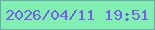 文字の大きさ：1、枠の色：6aa8a9、背景の色：80efb1、文字の色：765eed 無料ブログパーツのブログ時計