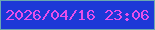 文字の大きさ：1、枠の色：6aa8b1、背景の色：1d38d7、文字の色：e74fea 無料ブログパーツのブログ時計