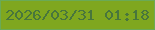 文字の大きさ：2、枠の色：6aaa56、背景の色：7fa71f、文字の色：48763c 無料ブログパーツのブログ時計