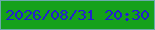 文字の大きさ：5、枠の色：6aabaa、背景の色：15a11b、文字の色：231ed1 無料ブログパーツのブログ時計