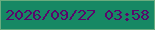 文字の大きさ：5、枠の色：6aac7f、背景の色：168864、文字の色：59066b 無料ブログパーツのブログ時計