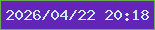 文字の大きさ：2、枠の色：6aad4f、背景の色：6126b8、文字の色：c8edeb 無料ブログパーツのブログ時計