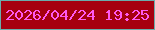 文字の大きさ：4、枠の色：6aadab、背景の色：a6000f、文字の色：fe59f0 無料ブログパーツのブログ時計