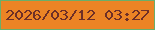 文字の大きさ：4、枠の色：6aae6a、背景の色：ec8425、文字の色：6e2f27 無料ブログパーツのブログ時計