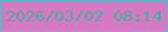 文字の大きさ：3、枠の色：6ab2cc、背景の色：d479c3、文字の色：51ab9a 無料ブログパーツのブログ時計