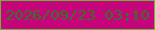 文字の大きさ：5、枠の色：6ab736、背景の色：c6047c、文字の色：347524 無料ブログパーツのブログ時計