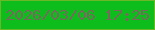 文字の大きさ：4、枠の色：6ab827、背景の色：0cbd1b、文字の色：79685d 無料ブログパーツのブログ時計