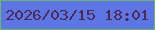 文字の大きさ：1、枠の色：6ab863、背景の色：5c77e5、文字の色：4d2954 無料ブログパーツのブログ時計