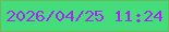 文字の大きさ：1、枠の色：6ab95c、背景の色：45dd7c、文字の色：a42af0 無料ブログパーツのブログ時計