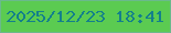 文字の大きさ：2、枠の色：6ab98c、背景の色：5bcb51、文字の色：13808b 無料ブログパーツのブログ時計