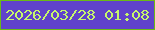 文字の大きさ：5、枠の色：6aba15、背景の色：6042cb、文字の色：c6f86b 無料ブログパーツのブログ時計