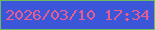 文字の大きさ：2、枠の色：6abc5f、背景の色：3c56d9、文字の色：e55e8f 無料ブログパーツのブログ時計