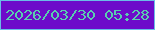 文字の大きさ：5、枠の色：6abce7、背景の色：6d0bca、文字の色：59cdaf 無料ブログパーツのブログ時計