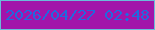 文字の大きさ：2、枠の色：6abdda、背景の色：a215aa、文字の色：1f6adf 無料ブログパーツのブログ時計