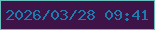 文字の大きさ：3、枠の色：6abfbc、背景の色：3e1347、文字の色：1c7cae 無料ブログパーツのブログ時計
