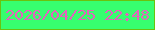 文字の大きさ：5、枠の色：6ac20e、背景の色：37fe6f、文字の色：e363bd 無料ブログパーツのブログ時計
