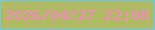 文字の大きさ：4、枠の色：6acbf0、背景の色：b0ba64、文字の色：fa86c7 無料ブログパーツのブログ時計