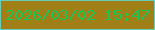 文字の大きさ：1、枠の色：6acdb5、背景の色：a08016、文字の色：1ac755 無料ブログパーツのブログ時計