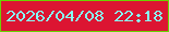 文字の大きさ：4、枠の色：6ad302、背景の色：dc1532、文字の色：87fef6 無料ブログパーツのブログ時計