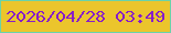 文字の大きさ：3、枠の色：6ad3a9、背景の色：ebc52c、文字の色：871ec9 無料ブログパーツのブログ時計