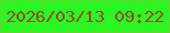 文字の大きさ：2、枠の色：6ad431、背景の色：2af623、文字の色：90501e 無料ブログパーツのブログ時計