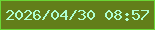 文字の大きさ：5、枠の色：6ad535、背景の色：627e1a、文字の色：afffd1 無料ブログパーツのブログ時計