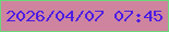 文字の大きさ：4、枠の色：6ad67b、背景の色：ce849f、文字の色：4c1ce2 無料ブログパーツのブログ時計