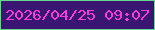 文字の大きさ：3、枠の色：6ad694、背景の色：3a1572、文字の色：f53dda 無料ブログパーツのブログ時計