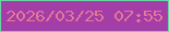 文字の大きさ：4、枠の色：6ad6a4、背景の色：a33da8、文字の色：e57795 無料ブログパーツのブログ時計