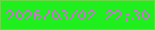 文字の大きさ：2、枠の色：6ad747、背景の色：20ef1e、文字の色：cd6ed5 無料ブログパーツのブログ時計