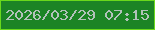 文字の大きさ：3、枠の色：6ad91c、背景の色：1c8425、文字の色：b2c2ba 無料ブログパーツのブログ時計