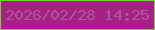 文字の大きさ：1、枠の色：6ada2a、背景の色：a52284、文字の色：af5599 無料ブログパーツのブログ時計