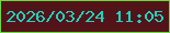 文字の大きさ：2、枠の色：6ada3e、背景の色：531419、文字の色：1ed4c1 無料ブログパーツのブログ時計