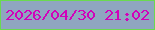 文字の大きさ：4、枠の色：6ada50、背景の色：8fa6c0、文字の色：d102ba 無料ブログパーツのブログ時計