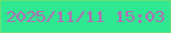 文字の大きさ：3、枠の色：6adf73、背景の色：2ee891、文字の色：be61b9 無料ブログパーツのブログ時計