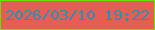 文字の大きさ：5、枠の色：6ae00b、背景の色：e65d53、文字の色：2990b4 無料ブログパーツのブログ時計