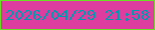 文字の大きさ：3、枠の色：6ae024、背景の色：dd3d9e、文字の色：019baf 無料ブログパーツのブログ時計