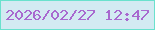 文字の大きさ：4、枠の色：6ae1cd、背景の色：d3eaf2、文字の色：a869cf 無料ブログパーツのブログ時計