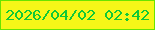 文字の大きさ：3、枠の色：6ae400、背景の色：f6f718、文字の色：11c837 無料ブログパーツのブログ時計