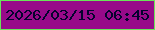 文字の大きさ：4、枠の色：6ae459、背景の色：980a89、文字の色：04032e 無料ブログパーツのブログ時計