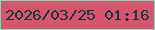 文字の大きさ：1、枠の色：6ae4bd、背景の色：d8546e、文字の色：0e3e41 無料ブログパーツのブログ時計