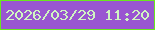 文字の大きさ：4、枠の色：6ae71e、背景の色：9956d1、文字の色：cff5c1 無料ブログパーツのブログ時計