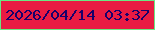 文字の大きさ：5、枠の色：6ae783、背景の色：e91b43、文字の色：18006b 無料ブログパーツのブログ時計