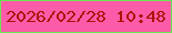 文字の大きさ：2、枠の色：6ae852、背景の色：fb5ba8、文字の色：ad1307 無料ブログパーツのブログ時計