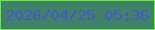 文字の大きさ：2、枠の色：6aea39、背景の色：3e8367、文字の色：4558cb 無料ブログパーツのブログ時計