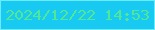 文字の大きさ：1、枠の色：6aecfd、背景の色：18caf1、文字の色：50e797 無料ブログパーツのブログ時計