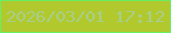文字の大きさ：2、枠の色：6aed63、背景の色：b1c92d、文字の色：a8ce8a 無料ブログパーツのブログ時計