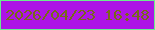 文字の大きさ：3、枠の色：6aed8e、背景の色：ad14e6、文字の色：786a18 無料ブログパーツのブログ時計