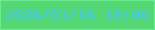 文字の大きさ：2、枠の色：6aed92、背景の色：55d874、文字の色：41c9fd 無料ブログパーツのブログ時計