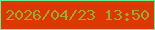 文字の大きさ：2、枠の色：6aee93、背景の色：dd3803、文字の色：9ba92d 無料ブログパーツのブログ時計